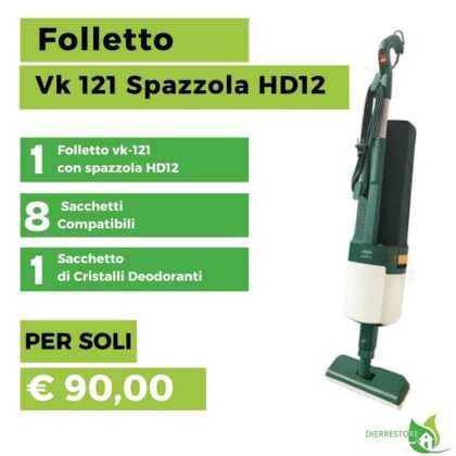 Folletto VK121 con Spazzola HD12 – Kit Base