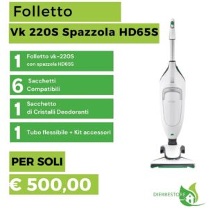 Folletto VK220S con Spazzola HD65S – Kit Accessori